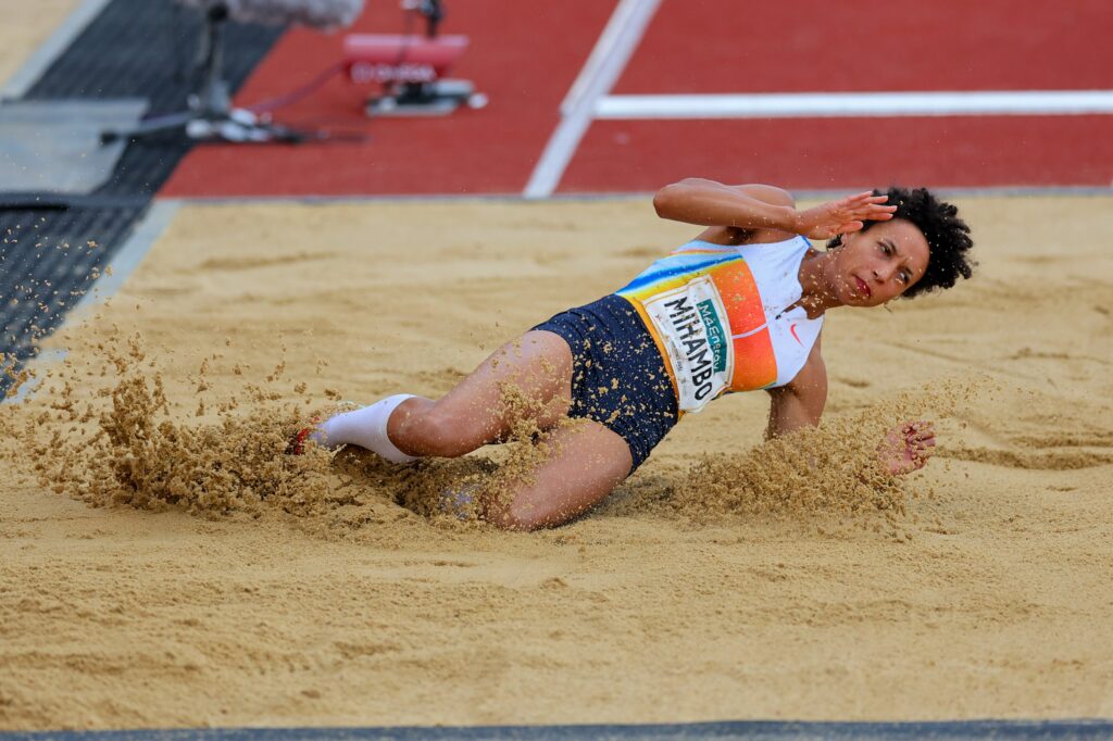 Leichtathletik, Goldenes Oval 2025 am 01.06.2025 im Heinz-Steyer-Stadion, Dresden. Malaika Mihambo (GER), Foto: Joerg Halisch