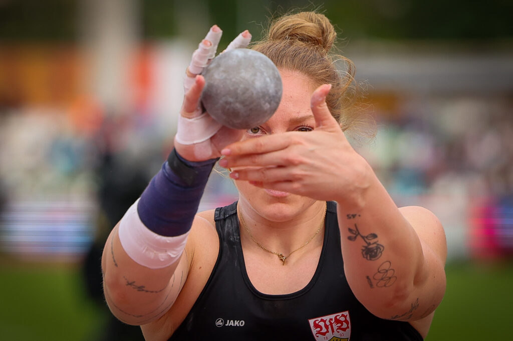 Leichtatheltik, Alina Kenzel (VfB Stuttgart 1893) Dresden, 03.08.2025, DIE FINALS 2025 Dresden, Leichtathletik, Deutsche Meisterschaften 2025, Kugelstossen, Finale, Damen