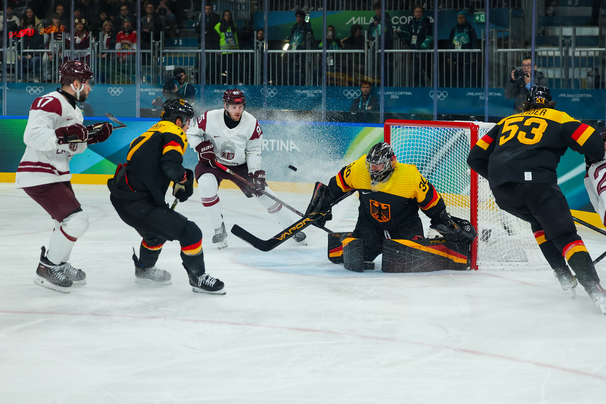 Eishockey Männer Deutschland vs. Lettland - Vorrunde - Gruppe C bei den Olympischen Winterspielen Mailand
