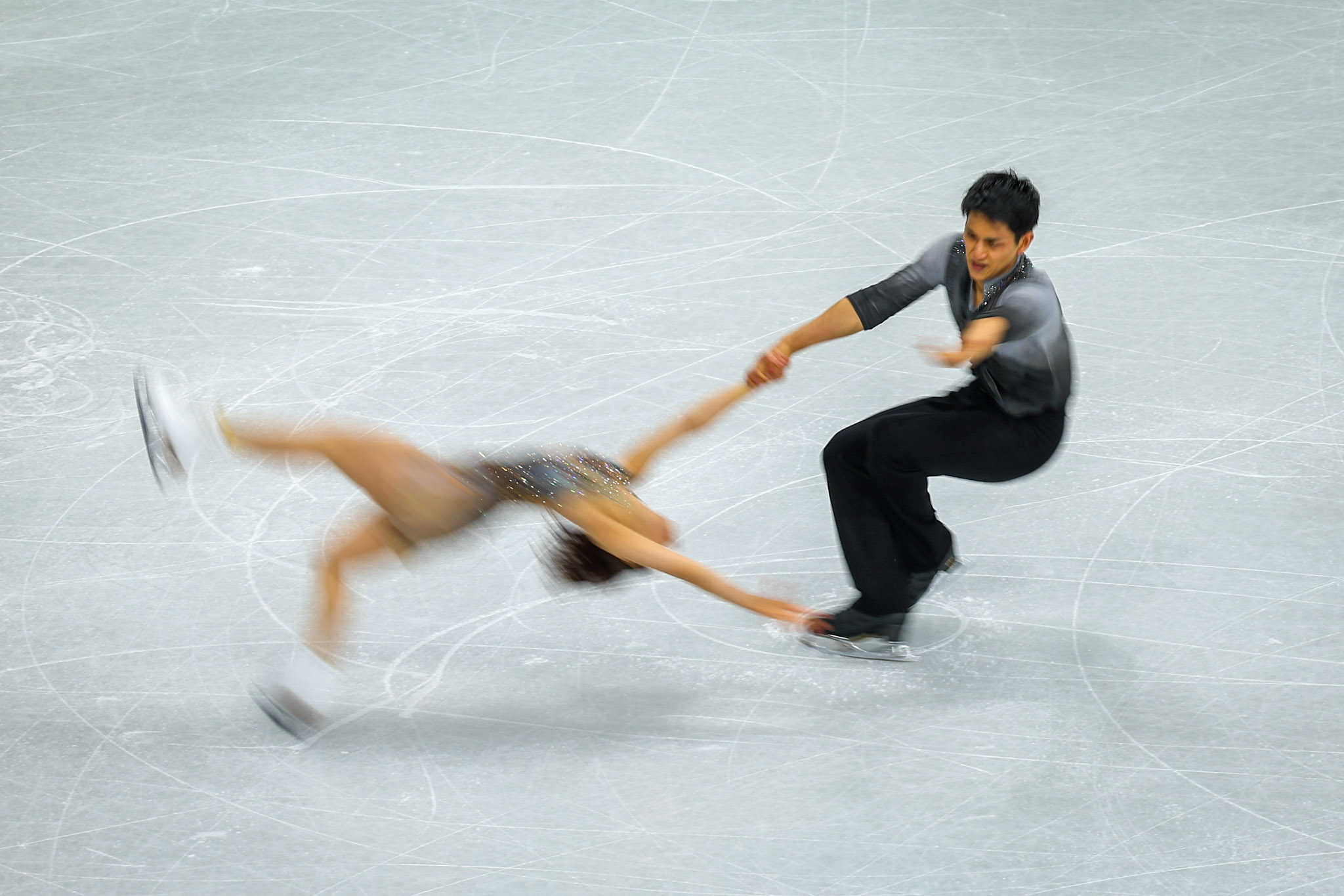 Olympiasieger Riku Miura / Ryuichi Kihara (JPN), Eiskunstlauf Paarlauf