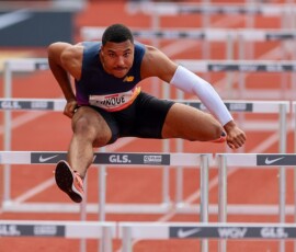 Goldenes Oval 2025 am 01.06.2025 im Heinz-Steyer-Stadion, Dresden. Gregory Minoue (GER), Foto: Joerg Halisch Leichtathletik, Goldenes Oval 2025 am 01.06.2025 im Heinz-Steyer-Stadion, Dresden. Gregory Minoue (GER), Foto: Joerg Halisch