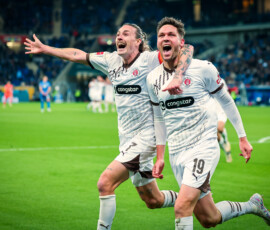 0:2 Tor, Jubel, v.l. Jackson Irvine, Torschuetze Andreas Albers (St. Pauli) Sinsheim, 02.11.2024, Fussball, Bundesliga, TSG 1899 Hoffenheim - FC St. Pauli Sinsheim, 02.11.2024, Fussball, Bundesliga, TSG 1899 Hoffenheim - FC St. Pauli