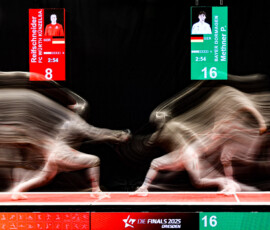 Dresden, 02.08.2025, DIE FINALS 2025, Herrensäbel, Deutsche Meisterschaften 2025, Team Herren, Finale, v.l. Enrico Reifschneider (FC Wuerth Kuenzelsau), Philipp Methner (TSV Bayer Dormagen) Dresden, 02.08.2025, DIE FINALS 2025, Herrensäbel, Deutsche Meisterschaften 2025, Team Herren, Finale, v.l. Enrico Reifschneider (FC Wuerth Kuenzelsau), Philipp Methner (TSV Bayer Dormagen)