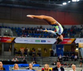 Dresden, 03.08.2025, Gerätefinals 2 Frauen: Schwebebalken, Lea Celine Wartmann (TuS Chemnitz-Altendorf) Dresden, 03.08.2025, Gerätefinals 2 Frauen: Schwebebalken, Lea Celine Wartmann (TuS Chemnitz-Altendorf)