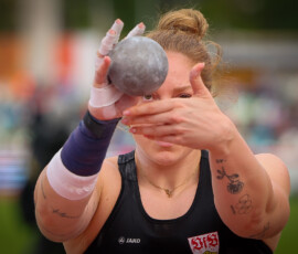Leichtatheltik, Alina Kenzel (VfB Stuttgart 1893) Dresden, 03.08.2025, DIE FINALS 2025 Dresden, Leichtathletik, Deutsche Meisterschaften 2025, Kugelstossen, Finale, Damen Leichtatheltik, Alina Kenzel (VfB Stuttgart 1893) Dresden, 03.08.2025, DIE FINALS 2025 Dresden, Leichtathletik, Deutsche Meisterschaften 2025, Kugelstossen, Finale, Damen
